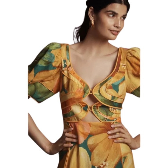 NWT Farm Rio Anthropologie Midi Dress (S) - Picture 3 of 9